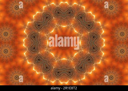 Hintergrund mit abstrakten orange konzentrischen Muster Stockfoto