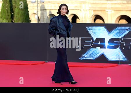 Daniela Melchior bei der Premiere des Kinofilms 'Fast X' am Kolosseum. Rom, 12.05.2023 Stockfoto