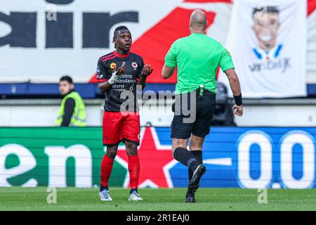 Heerenveen, Niederlande. 13. Mai 2023. HEERENVEEN, NIEDERLANDE - MAI 13: Arthur Zagre von Excelsior Rotterdam während des niederländischen Eredivisiespieles zwischen SC Heerenveen und Excelsior Rotterdam am 13. Mai 2023 im Abe Lenstra Stadion in Heerenveen, Niederlande (Foto: Pieter van der Woude/Orange Pictures). Guthaben: Orange Pics BV/Alamy Live News Stockfoto