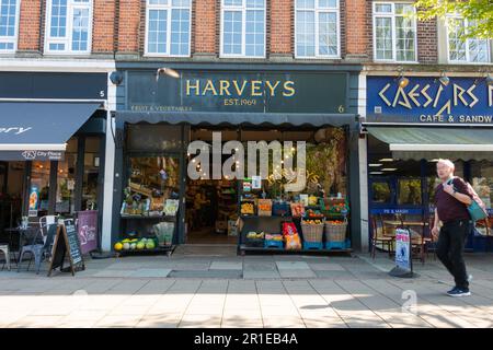 Harveys Grocer, Obst und Gemüse, Wanstead High Street, london, großbritannien Stockfoto