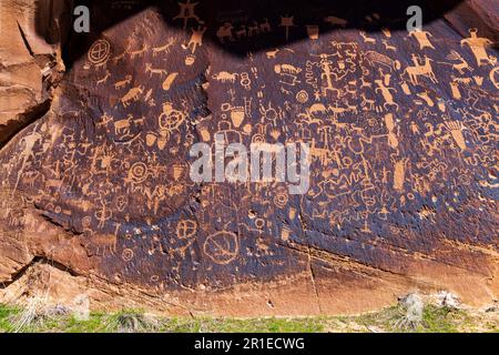 Archäologische Stätte des Zeitungsrocks; Canyonlands-Nationalpark; Utah; USA Stockfoto