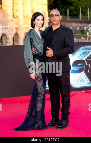 Rom, Italien. 12. Mai 2023. Meadow Walker und Vin Diesel bei der Premiere des Kinofilms 'Fast X' am Kolosseum. Rom, 12.05.2023 Kredit: Geisler-Fotopress GmbH/Alamy Live News Stockfoto