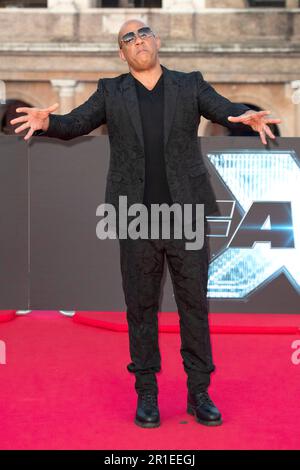 Rom, Italien. 12. Mai 2023. Vin Diesel bei der Premiere des Kinofilms 'Fast X' am Kolosseum. Rom, 12.05.2023 Kredit: Geisler-Fotopress GmbH/Alamy Live News Stockfoto