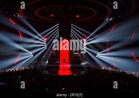 Der deutsche Kandidat Lord of the Lost während des Grand Finales für den Eurovision Song Contest in der M&S Bank Arena in Liverpool. Foto: Samstag, 13. Mai 2023. Stockfoto