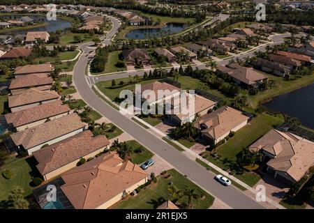 Unvergleichliche Aussicht auf die Dell Webb Lakewood Ranch Community in Florida Stockfoto