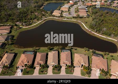 Unvergleichliche Aussicht auf die Dell Webb Lakewood Ranch Community in Florida Stockfoto