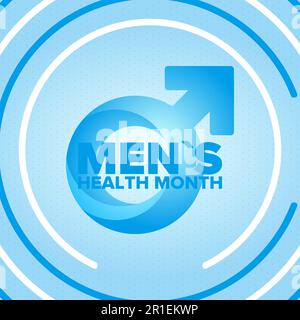 National Men's Health Month im Juni. Gesundheitserziehungsprogramm. Wird jährlich in den USA gefeiert. Medizinisches Konzept. Pflege und Gesundheit. Vektorposter Stock Vektor