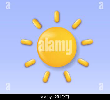 3D Symbol für Sonnenwetter Stock Vektor
