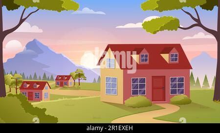Dorf in Bergen Stock Vektor