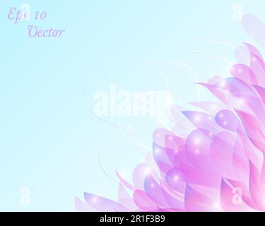 vektorhintergrund transparente Blumen, Blütenblätter, rosa-blau Stock Vektor
