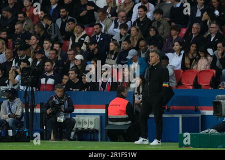 Paris, Paris, Frankreich. 14. Mai 2023. CHRISTOPHE GALTIER Trainer von PSG während der französischen Fußballmeisterschaft Ligue 1 Uber Eats zwischen PSG und Ajaccio im Parc des Princes Stadium - Paris Frankreich.PSG gewann 5:0 (Bild: © Pierre Stevenin/ZUMA Press Wire) REDAKTIONELLER GEBRAUCH! Nicht für den kommerziellen GEBRAUCH! Stockfoto