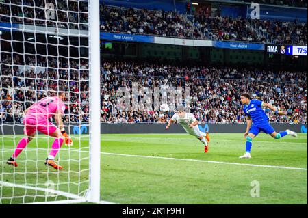 Madrid, Spanien. 13. Mai 2023. Marco Asensio (Real Madrid) in Aktion während des Fußballspiels zwischen Real Madrid und Getafe, gültig für den Spieltag 34 der spanischen Liga der ersten Division â&#x80;&#x9c;La Ligaâ&#x80;&#x9d; gefeiert in Madrid, Spanien, am Samstag, den 13. Mai 2023 im Bernabeu Stadion. Gutschrift: Independent Photo Agency/Alamy Live News Stockfoto