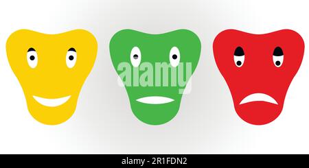 Symbole Emotionen Hundemaske, Vektor Emoji Smiley Hundemaske Stock Vektor