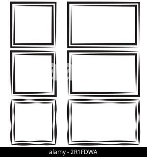 Rahmensatz für Bildfotos, Vektor leerer Sprechblasentext, Zitatquadrat, Kästchen dialog Bubble Comic-Element Stock Vektor