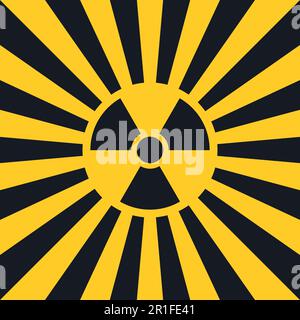 Schild gefährliche ionisierende Strahlung Pop Art Art, Vektor ionisierende Strahlung Schild in Gelb und Schwarz, Gefahrensymbol Hintergrundwarnung Stock Vektor