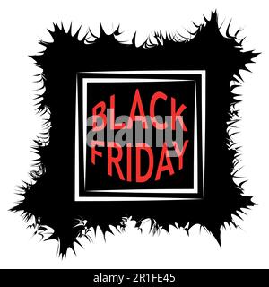 Poster-Sonderangebote für Black Friday. vektorrahmenform Crisbble Doodle, Pop-Art-Sprechblasen-Boom Stock Vektor