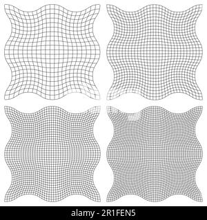 Setzen Sie das Wasserzeichen, Guilloche, ein Vektorelement für den Schutz wertvoller Dokumente und Banknoten Stock Vektor