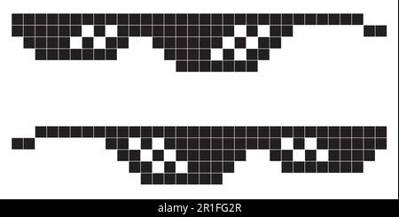 Brille Pixel Art Stil 8-Bit, Verbrecher Lifestyle Stock Vektor