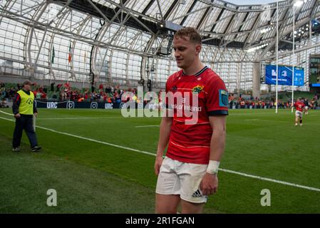 Dublin, Irland. 14. Mai 2023. Mike Haley aus Munster nach dem Halbfinalspiel der United Rugby Championship zwischen Leinster Rugby und Munster Rugby im Aviva Stadium in Dublin, Irland am 13. Mai 2023 (Foto: Andrew SURMA/Credit: SIPA USA/Alamy Live News Stockfoto