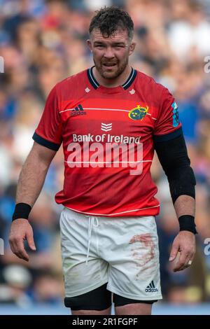 Dublin, Irland. 14. Mai 2023. Gavin Coombes von Munster während des Halbfinalspiels der United Rugby Championship zwischen Leinster Rugby und Munster Rugby am Aviva Stadium in Dublin, Irland, am 13. Mai 2023 (Foto: Andrew SURMA/Credit: SIPA USA/Alamy Live News Stockfoto