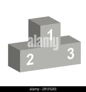 3D Podium für die Verleihung von Medaillen an die Gewinner von Sportwettkämpfen Stock Vektor