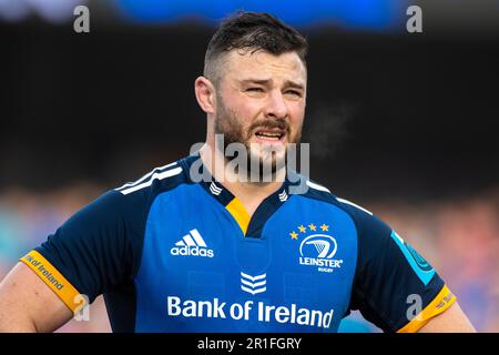 Dublin, Irland. 14. Mai 2023. Robbie Henshaw von Leinster während des Halbfinalspiels der United Rugby Championship zwischen Leinster Rugby und Munster Rugby am Aviva Stadium in Dublin, Irland, am 13. Mai 2023 (Foto: Andrew SURMA/Credit: SIPA USA/Alamy Live News Stockfoto