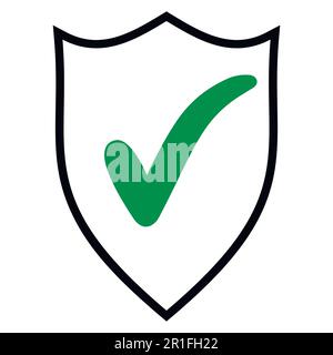 Häkchen Logo Symbol Designelemente Vorlage zu schützen Stock Vektor