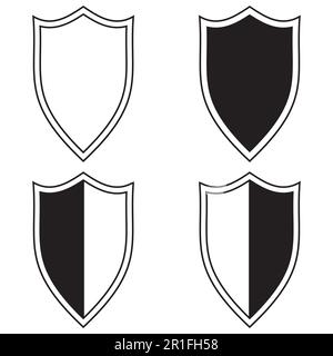 Legen Sie das Symbol für die Abschirmung fest Stock Vektor