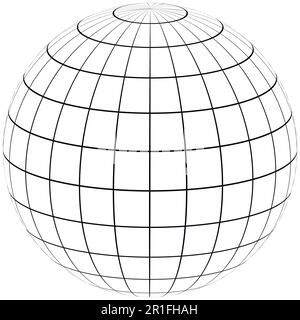 Graticule Globe Meridian und Parallel Stock Vektor