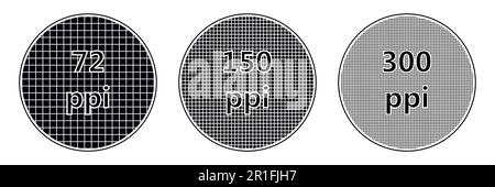 Auflösung Pixeldichte des Bildschirms ppi Stock Vektor