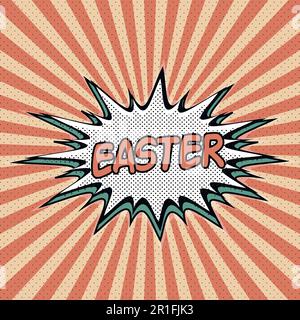Ostern mit klassischer Pop-Art-Kulisse Stock Vektor