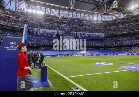 Madrid, Spanien. 9. Mai 2023. MADRID, SPANIEN – 9. MAI: .Allgemeine Ansicht während des Spiels der UEFA Champions League zwischen dem Real Madrid CF und dem Manchester City FC im Estadio Santiago Bernabeu am 9. Mai 2023 in Madrid, Spanien (Kreditbild: © Maria De Gracia/DAX via ZUMA Press Wire) NUR REDAKTIONELLE VERWENDUNG! Nicht für den kommerziellen GEBRAUCH! Stockfoto