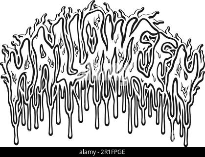 Horror-Motiv halloween Wortschriften Illustrationen Silhouette Vektorbilder für dein Arbeitslogo, Merchandise-T-Shirt, Aufkleber und labe Stock Vektor