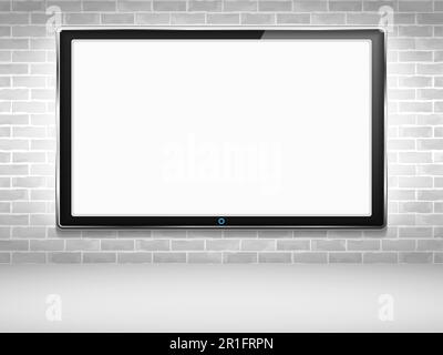 LCD-Fernseher an der Wand, Vektor-EPS10-Abbildung Stock Vektor