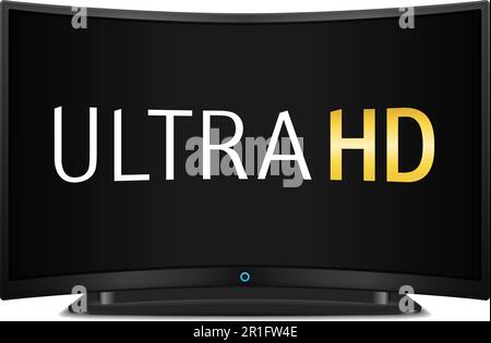 Ultra HD-Fernseher mit geschwungenem Bildschirm, Vektor-EPS10-Abbildung Stock Vektor