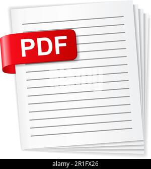 PDF-Dateisymbol, Vektor EPS10-Abbildung Stock Vektor