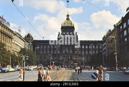 Tschechisches Nationalmuseum in Prag, Wenzelsplatz ca. 1980 Stockfoto