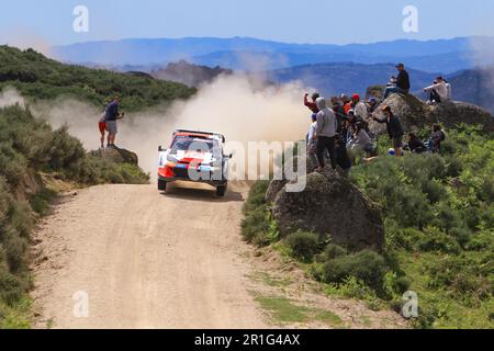 Takamoto Katsuta (JPN) Aaron Johnston (IRL) von Team Toyota Gazoo Racing WRT, Toyota Gr Yaris Rally1 Hybrid, 13. Mai 2023 in Vieira do Minho, Portugal Stockfoto