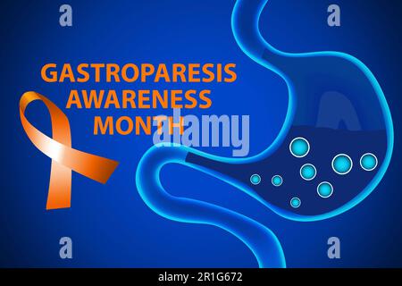 Gastroparese-Awareness-Monat mit Band, 3D-Rendering Stockfoto