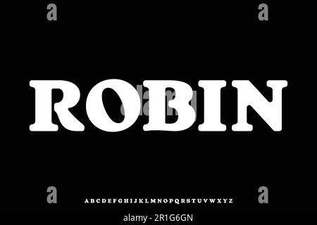 Fettgedruckter, abgerundeter Retro-Schriftartvektor Stock Vektor