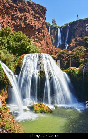 Ouzoud Wasserfälle in der Nähe von Grand Atlas Dorf von Tanaghmeilt, Marokko Stockfoto