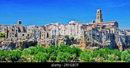 Stadt von Pitigliano in der Toskana, Italien Stockfoto