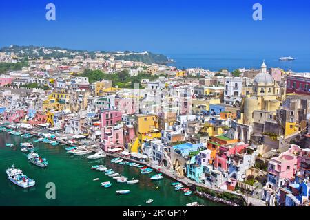 Architektur der Insel Procida eine Komune der Metropolstadt Neapel, Kampanien, Italien Stockfoto