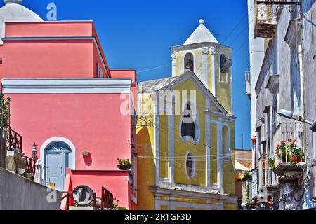 Architektur der Insel Procida eine Komune der Metropolstadt Neapel, Kampanien, Italien Stockfoto