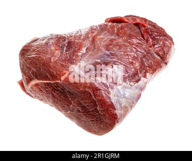 Stück entbeintes Fleisch - Rinderschulter auf weißem Hintergrund isoliert Stockfoto