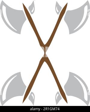 Die Axes Illustration Vikings ist eine fesselnde Vektordatei, die die Essenz der Kultur und Stärke der Wikinger zeigt. Diese hochwertige Vorlagenfunktion Stock Vektor