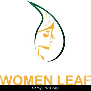 Die Women Leaf Logo Template ist eine hochwertige Vektordatei, die sich für verschiedene Unternehmen und Organisationen in den Bereichen Natur, Umwelt und susta eignet Stock Vektor