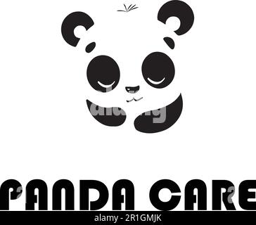 Die Panda Care Logo-Vorlage ist ein modernes und stilvolles Logo-Design, das sich für Unternehmen eignet, die sich mit Tierpflege, Tierhandlungen und Tierschutz befassen Stock Vektor