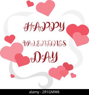 Unser Happy Valentine Background Template Design Vector File ist ein schönes und romantisches Design, das perfekt für Ihre Projekte zum Valentinstag ist. Stock Vektor