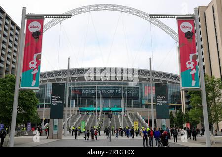 London, Großbritannien. 14. Mai 2023. Außenansicht des Wembley Stadium Ahead of the Vitality Women's FA Cup Final Match Chelsea FC Women vs Manchester United Women im Wembley Stadium, London, Großbritannien, 14. Mai 2023 (Foto von Conor Molloy/News Images) in London, Großbritannien, am 5./14. Mai 2023. (Foto: Conor Molloy/News Images/Sipa USA) Guthaben: SIPA USA/Alamy Live News Stockfoto